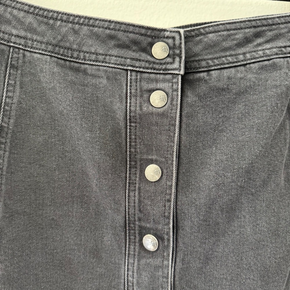 Madewell‎ Button Front Denim A Line Skirt Gray Size 20 - Picture 2 of 6